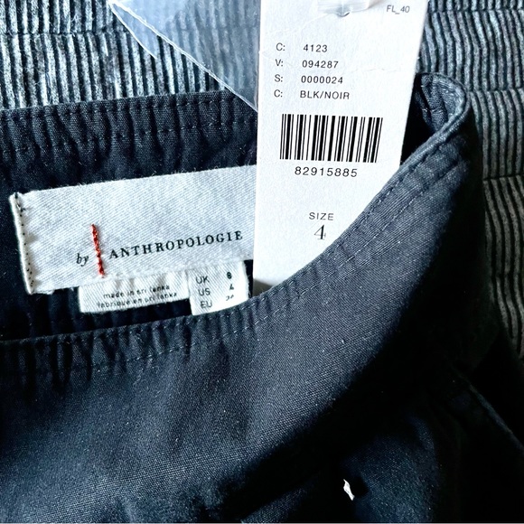 Anthropologie Pleated Poplin Wide-Leg Trousers In Black Size 4 NWT - Picture 6 of 12